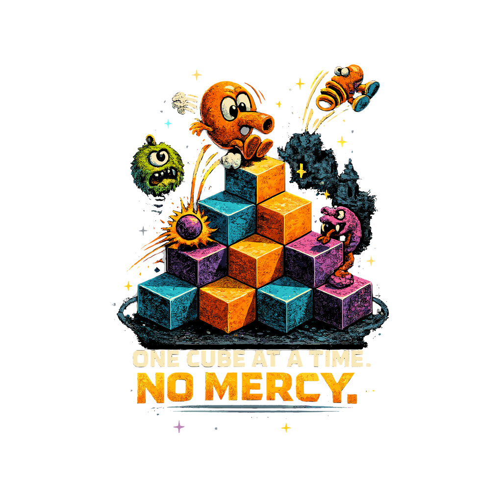 One Cube At a Time, No Mercy - Q*bert (Unisex Classic T-shirt)
