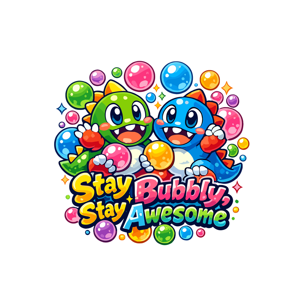 Stay Bubbly, Stay Awesome - Bubble Bobble (Unisex Classic T-shirt)
