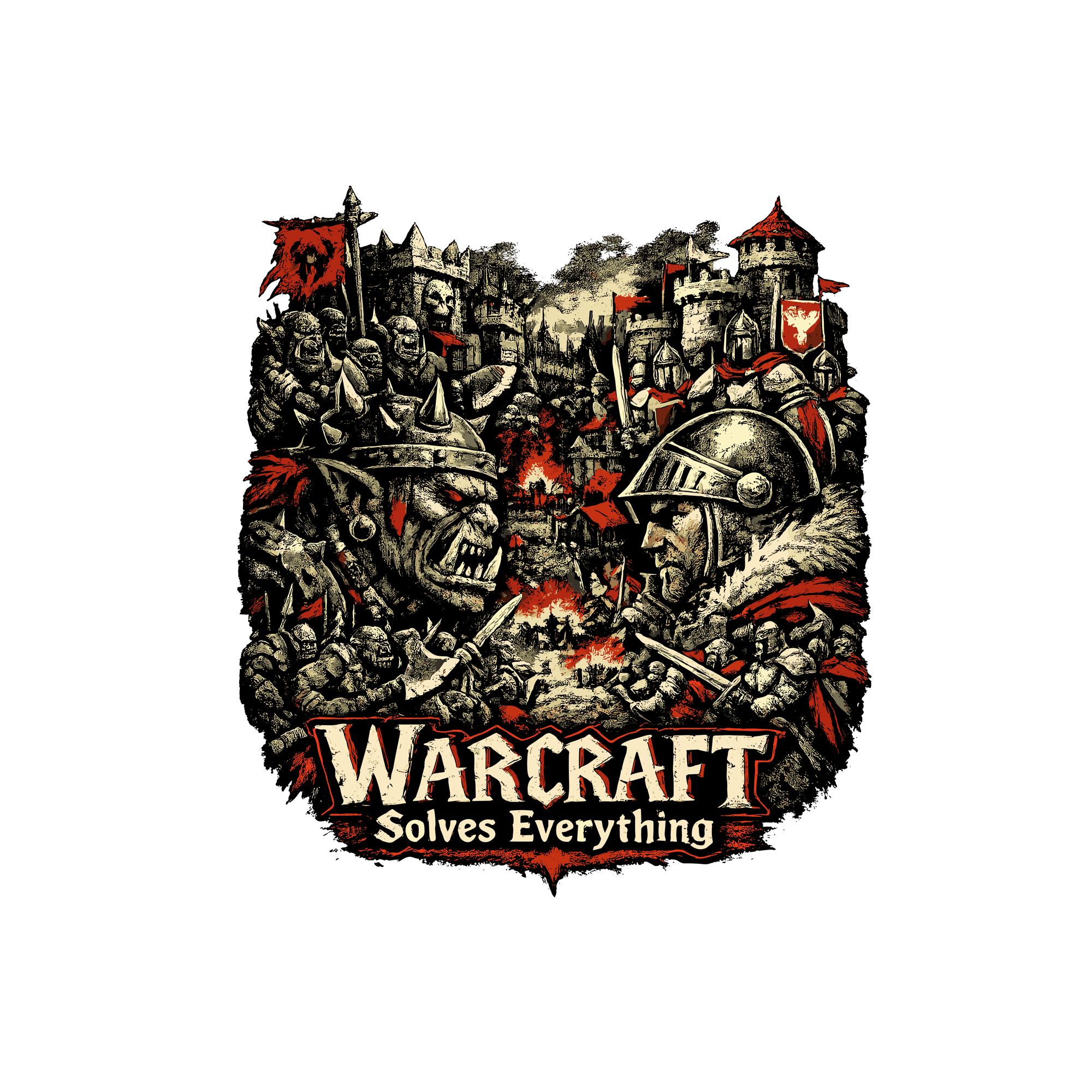 Warcraft Solves Everything - Warcraft Orcs & Humans (Unisex Classic T-shirt)